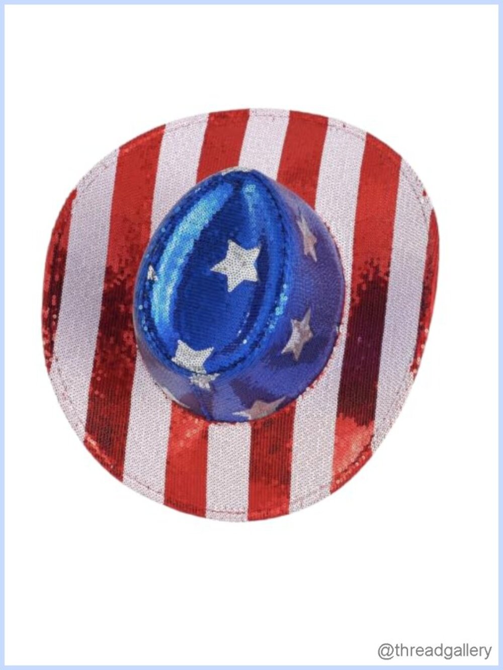 Adoeren Patriotic Sequin Glitter Cowboy Hat Shapeable Brim Adjustable
